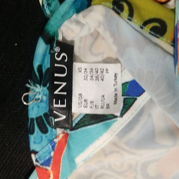 Venus Sleeveless Multicolor pattern Summer High Low Dress. XS - Picture 10 of 12